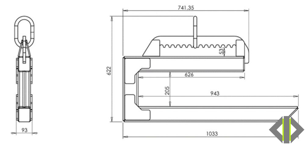 GARFO TIPO C PARA TUBOS E MANILHAS