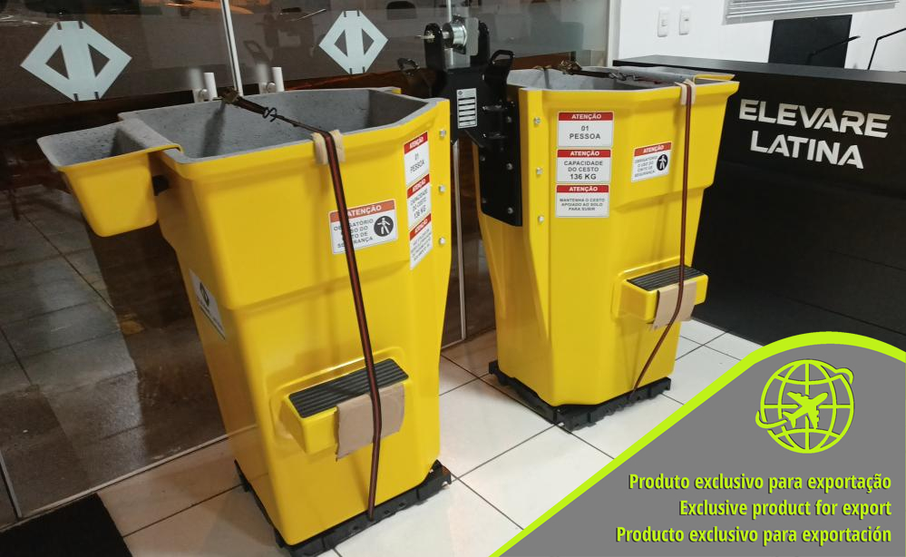 CESTO EM FIBRA ACOPLADO PARA GUINDASTE