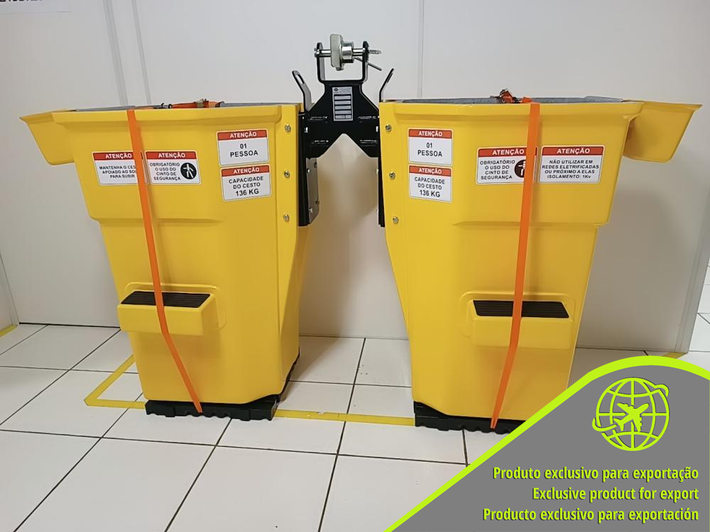 CESTO EM FIBRA ACOPLADO PARA GUINDASTE